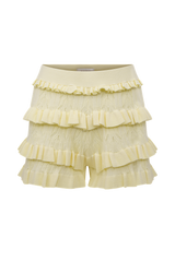 Amy Pointelle Knit Frill Bloomers - Lemon