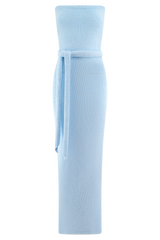 Andrea Strapless Knit Maxi Dress - Light Blue