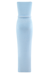 Andrea Strapless Knit Maxi Dress - Light Blue