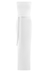Andrea Strapless Knit Maxi Dress - White