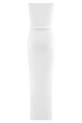 Andrea Strapless Knit Maxi Dress - White