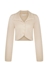 Annabelle Knit Curved Hem Cardigan - Cream