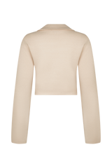 Annabelle Knit Curved Hem Cardigan - Cream
