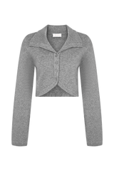 Annabelle Knit Curved Hem Cardigan - Charcoal