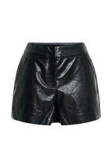 Arabelle Faux Leather Shorts - Black
