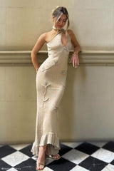 Celestino Floral Metallic Knit Maxi Dress - Gold
