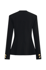 Asia Mixed Button Blazer - Black