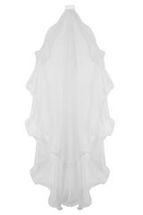 Asteria Draped Chiffon Veil - Ivory