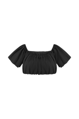 Autumn Off Shoulder Bubble Top - Black