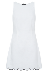 Sofiane Scalloped Linen Mini Dress - Ivory