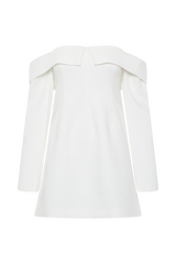 Hugo Suiting Off Shoulder Mini Dress - Ivory