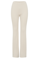 Chiara Straight Leg Rib Knit Pant - Cream