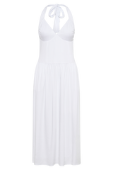 Harriette Halter Midi Dress - White