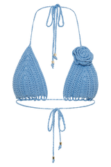 Verali Rose Crochet Bikini Top - Cornflower Blue