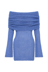 Marisol Off Shoulder Boucle Mini Dress - Periwinkle