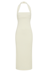 Amelita Suiting Halter Midi Dress - Ivory