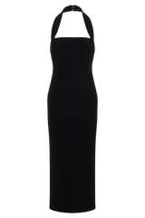 Amelita Suiting Halter Midi Dress - Black