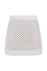 Lorenza Knit A-Line Mini Skirt - Ivory