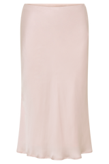 Allegra Satin Knee Length Skirt - Pale Pink