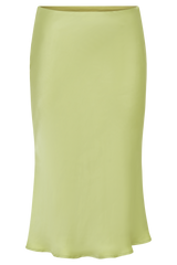 Allegra Satin Knee Length Skirt - Apple