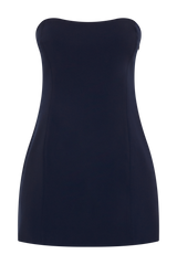 Neeka Strapless Bow Back Mini Dress - Navy