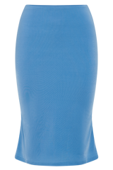 Mara Slinky Knee Length Skirt - Iris Blue
