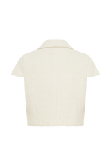 Parisa Boucle Button Up Top - Ivory
