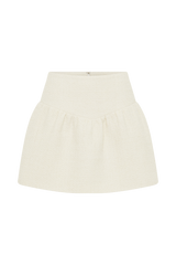 Cyrus Gathered Boucle Mini Skirt - Ivory