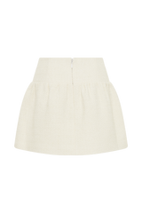 Cyrus Gathered Boucle Mini Skirt - Ivory