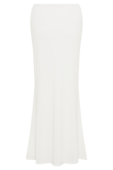 Bruna Slinky Fishtail Maxi Skirt - White