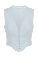 Keely Cotton Sleeveless Top - Sky Blue