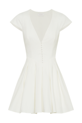 Keely Cotton Cap Sleeve Mini Dress - White