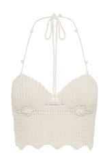 Kira Shell Cup Knit Top - Buttercream