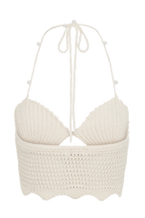 Kira Shell Cup Knit Top - Buttercream