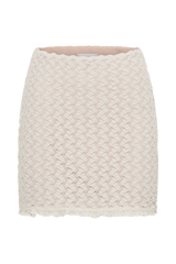 Morgan Mesh And Lace Mini Skirt - Ivory