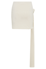 Maggie Slinky Mini Skirt With Shell Hardware - Ivory