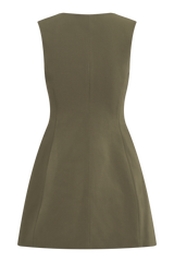 Lysandre Crepe Mini Dress - Military Olive
