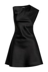Granger Satin Structured Mini Dress - Black