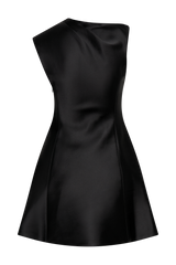 Granger Satin Structured Mini Dress - Black