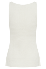Ridley Knit Tank Top With Split - Ivory