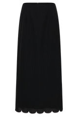 Alessio Scalloped Midi Skirt - Black