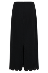 Alessio Scalloped Midi Skirt - Black