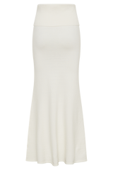 Karlie Knit Maxi Skirt With Ribbed Waist - Ivory