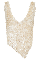 Willow Mother Of Pearl Halter Top - Pearl