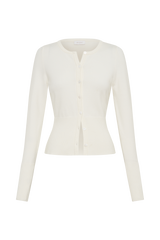 Reese Fitted Knit Cardigan - Ivory