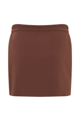 Letitia Suiting Mini Skirt With Buckle - Wood