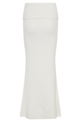 Charlotte Knit Maxi Skirt With Overlay - Ivory
