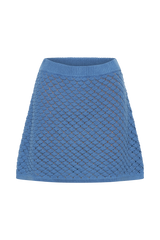 Lorenza Knit A-Line Mini Skirt - Periwinkle