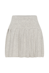Dionne Pleated Knit Mini Skirt - Heather Grey Marle