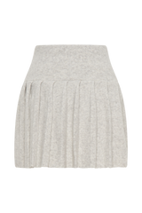 Dionne Pleated Knit Mini Skirt - Heather Grey Marle